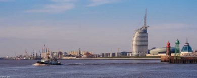 Bremerhaven, Skyline mit Weserufer