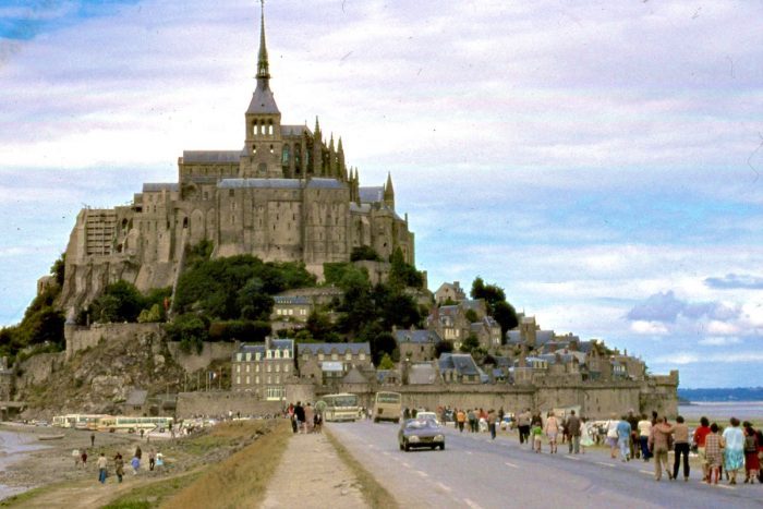 Zufahrt zum Parkplatz am Mont St.Michel 1979