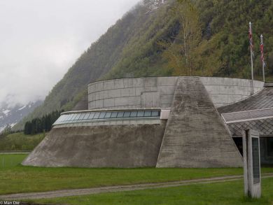 Das Gebäude des Gletschermuseums